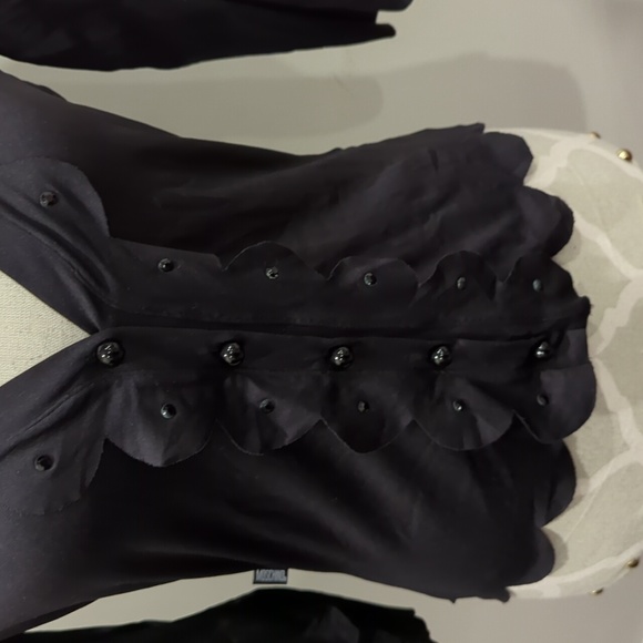 Moschino Jeans Black beaded and scalloped button up - Picture 2 of 7